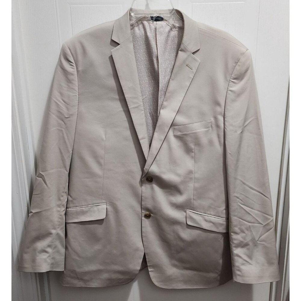 Madison Modern Fit Off White 2‎ Button Blazer Jacket Coat 44R Cotton Poly Blend